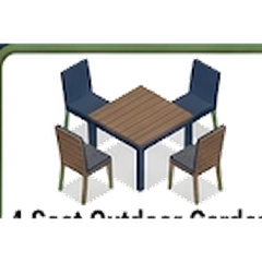 4-seat outdoor garden dining set